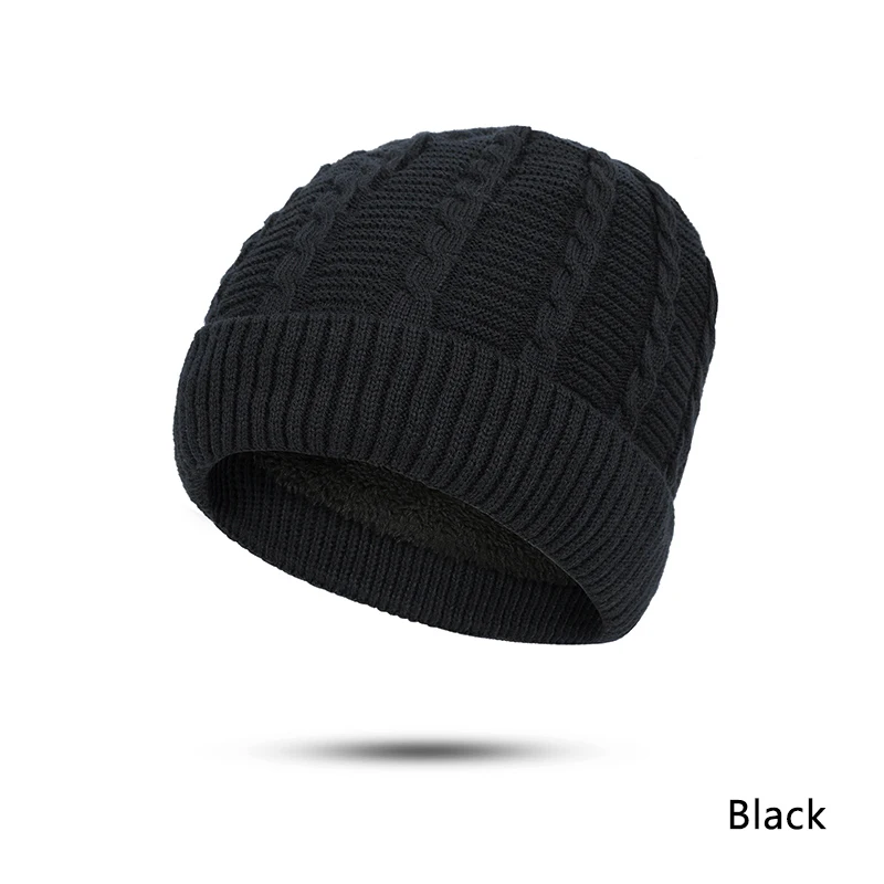 black SuperB& G, модная Толстая теплая зимняя шапка для женщин и мужчин, одноцветная шапка Skullies Beanies, унисекс, Вязаная хлопковая зимняя уличная шапка, высокое качество - Цвет: black