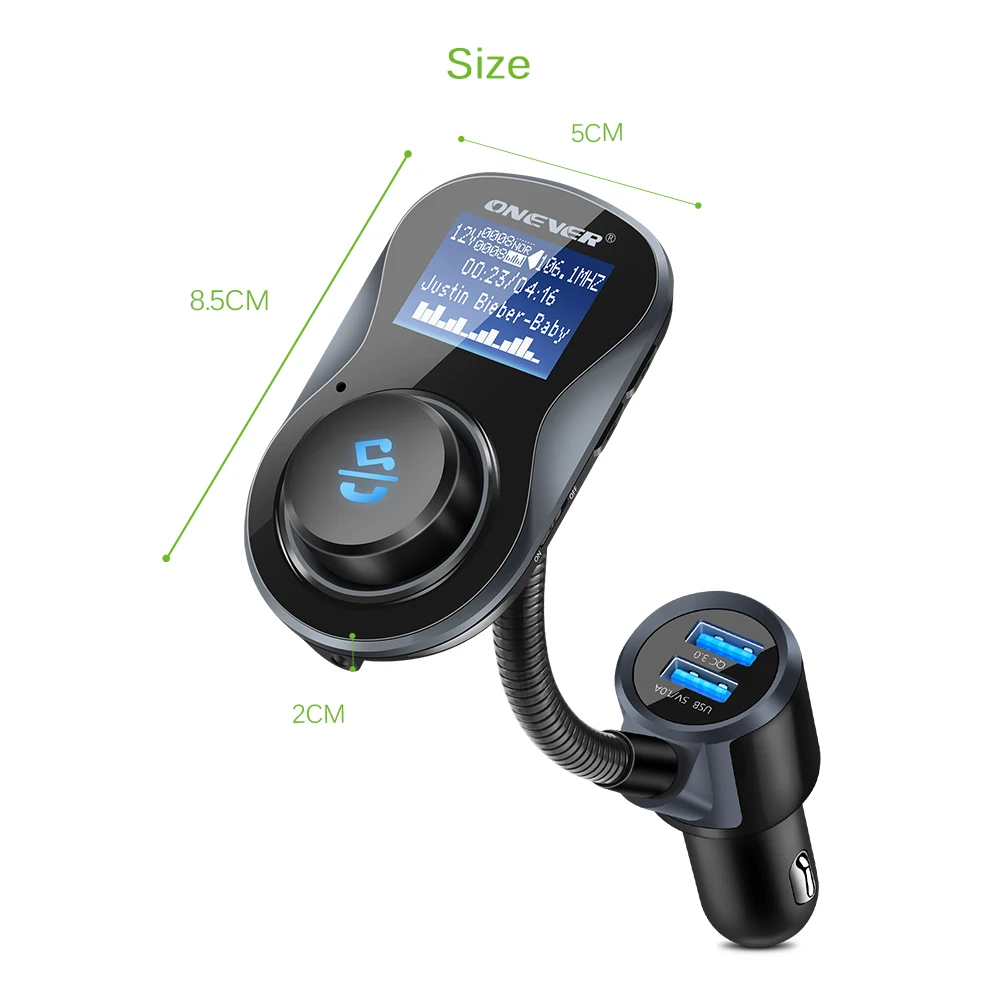 FM передатчик Bluetooth автомобильный комплект поддержка QC3.0 Быстрая зарядка TF карта U