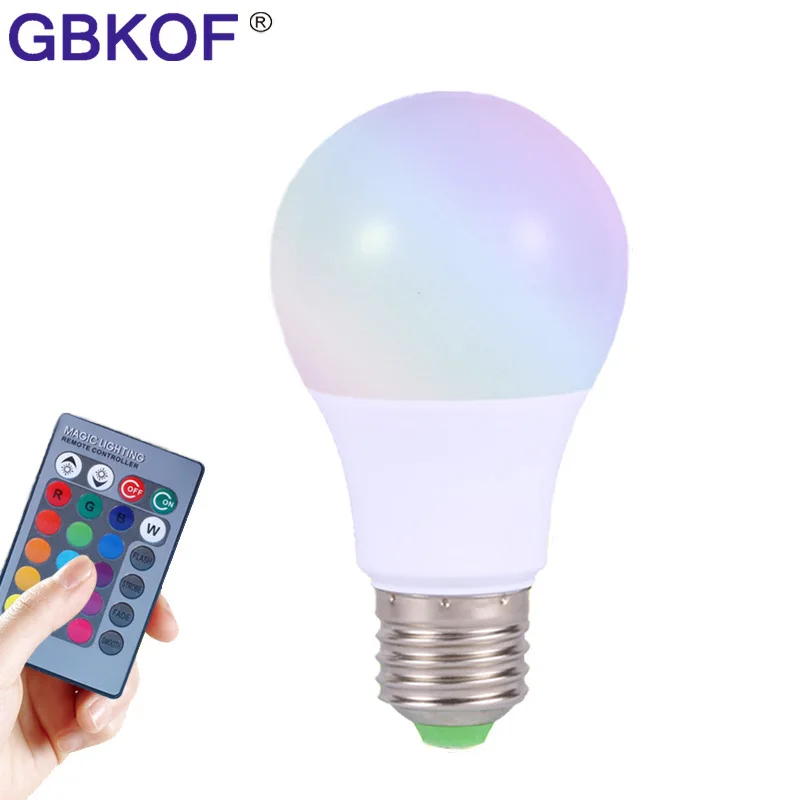 Новогодний светильник ing E27 3 Вт 5 10 RGB светодиодный 16 цветов лампа с пультом