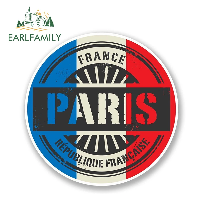 EARLFAMILY 13 см x 13 см Виниловая наклейка в Париже, Франции, переводная картинка франчеса, стильная Водонепроницаемая Автомобильная наклейка на шлем, бампер
