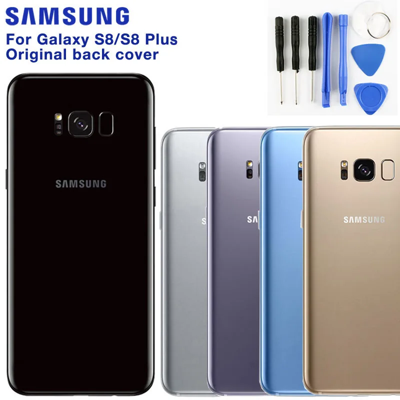 Оригинальный Samsung стеклянный корпус задняя крышка Чехлы для SAMSUNG S8 Plus + S8plus SM G955 G9500