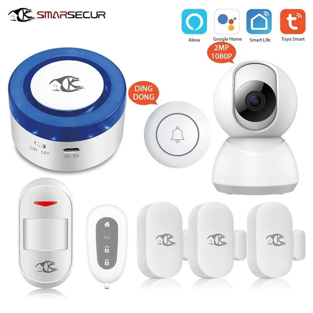 H2 Smart Tuya умная домашняя сигнализация Wi Fi стробоскопическая вспышка Сирена с HD 2.0MP