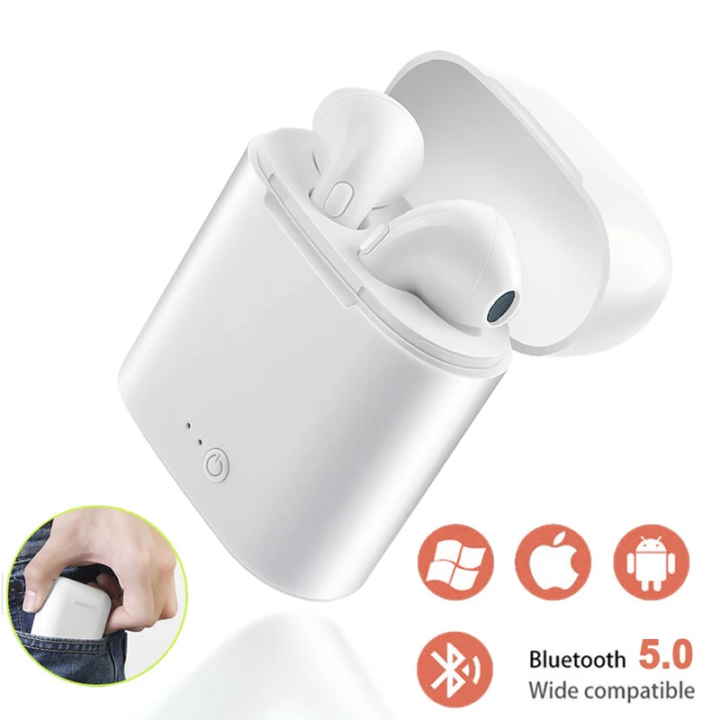 I7s наушники вкладыши TWS с Беспроводной беспроводные гарнитура Bluetooth чехол для