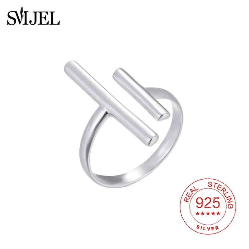 

Женское двойное кольцо SMJEL, регулируемое кольцо из серебра 100% 925 пробы
