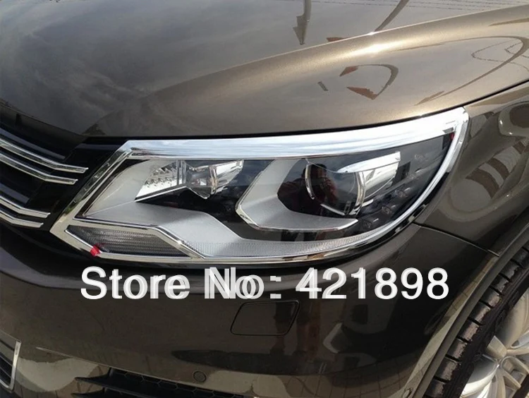 

For Volkswagen VW TIGUAN 2012 2013 2014 2015 ABS Chrome Head Light Lamp Cover Trim 2 pcs