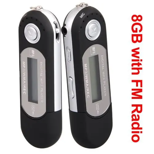 2017 Новый портативный MP3 Черный 8 Гб LCD мини WMA плеер FM радио USB флэш