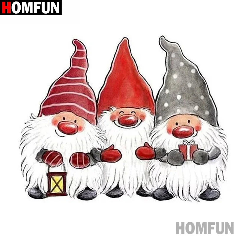 Алмазная живопись HOMFUN мультяшный Санта 5D полноразмерная/круглая вышивка