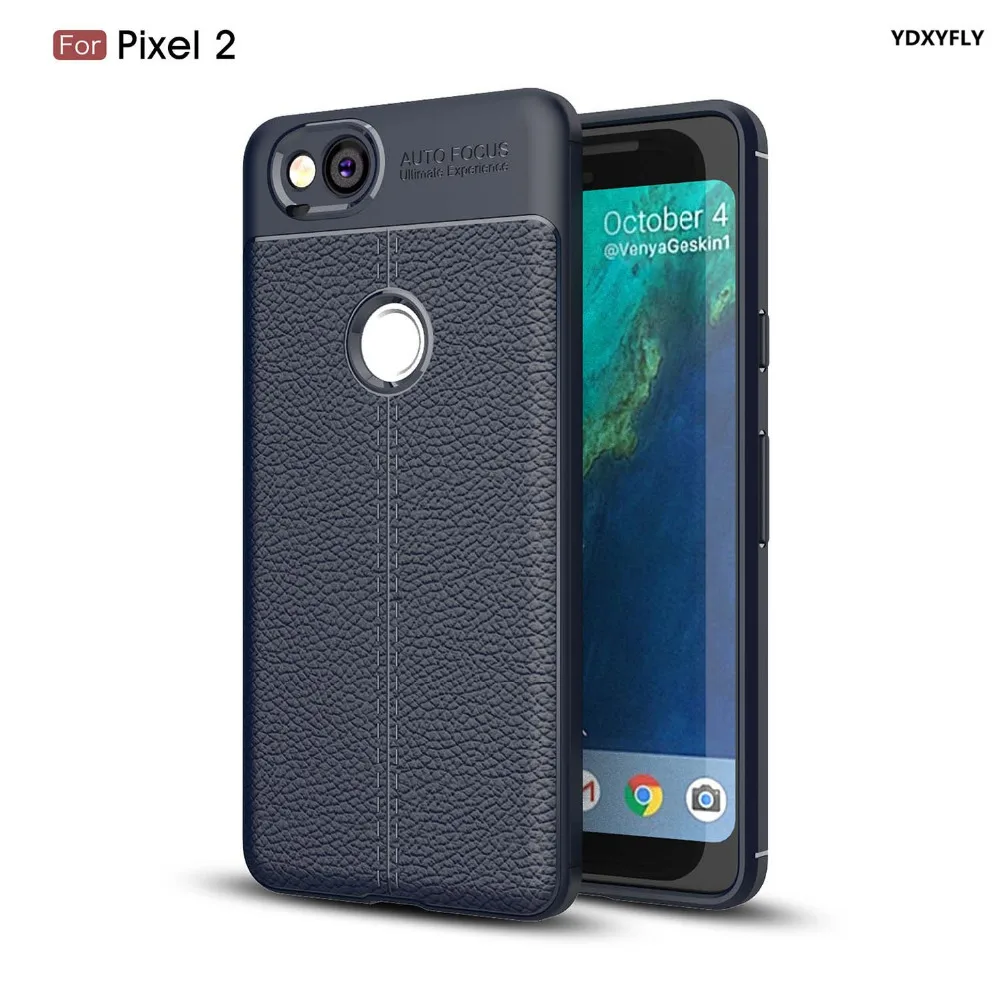 Litchi Pattern Coated Gel Shockproof Case For Google Pixel 2 Soft TPU Back Cover XL Phone Cases |