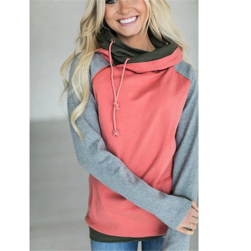 Новый стиль осенью 2017 женские толстовки с капюшоном в стиле пэчворк длинными