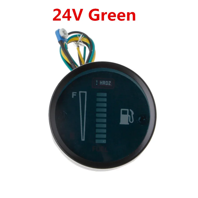 24V Green 12 V/24 V Универсальный " 52 мм автомобиль мотоцикл измеритель уровня топлива датчик 8 Светодиодный светильник Дисплей - Цвет: 24V Green