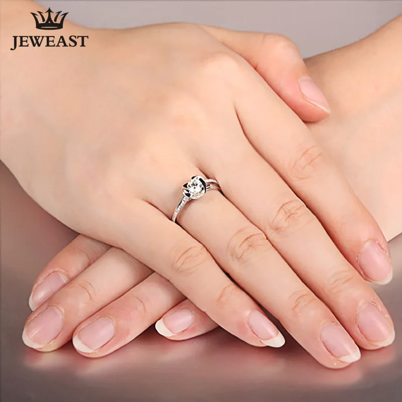 18K золотое бриллиантовое кольцо для женщин Свадебная вечеринка Женский Любовник