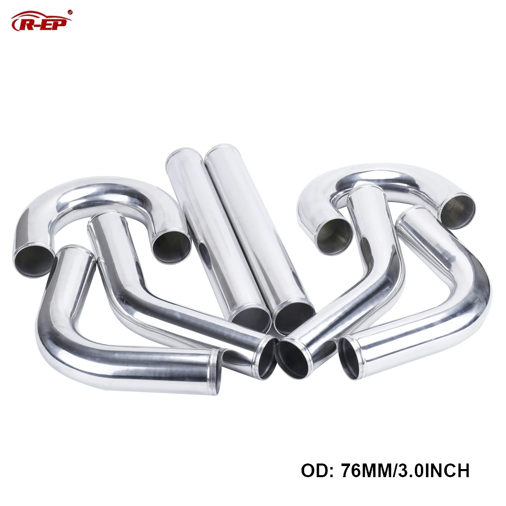 

R-EP Universal 76mm Cold Air Intake Tube 3inch Aluminum Pipe for Racing Car Intercooler High Power 0/45/90/180 Degrees L S Type