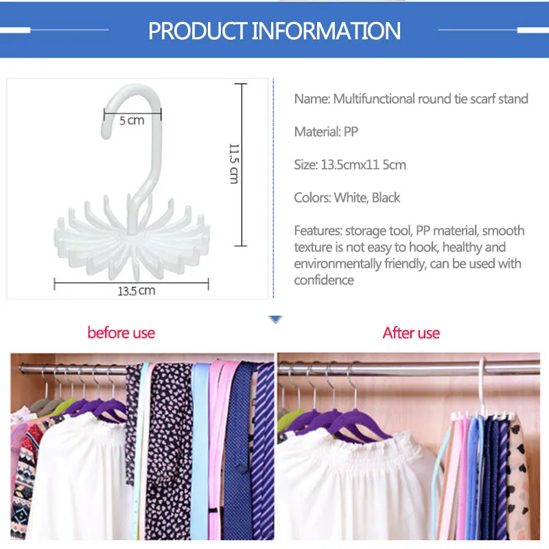 1 шт. креативный Многофункциональный пластиковый съемный держатель для галстука вращающийся на 360 градусов