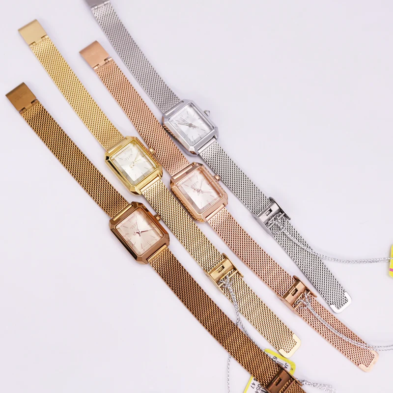 Женские наручные часы Julius Box простые японские кварцевые со стеклом браслет из