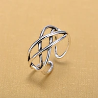 silver color open rings for women original handmade multi layer winding twist hollow rings jewelry