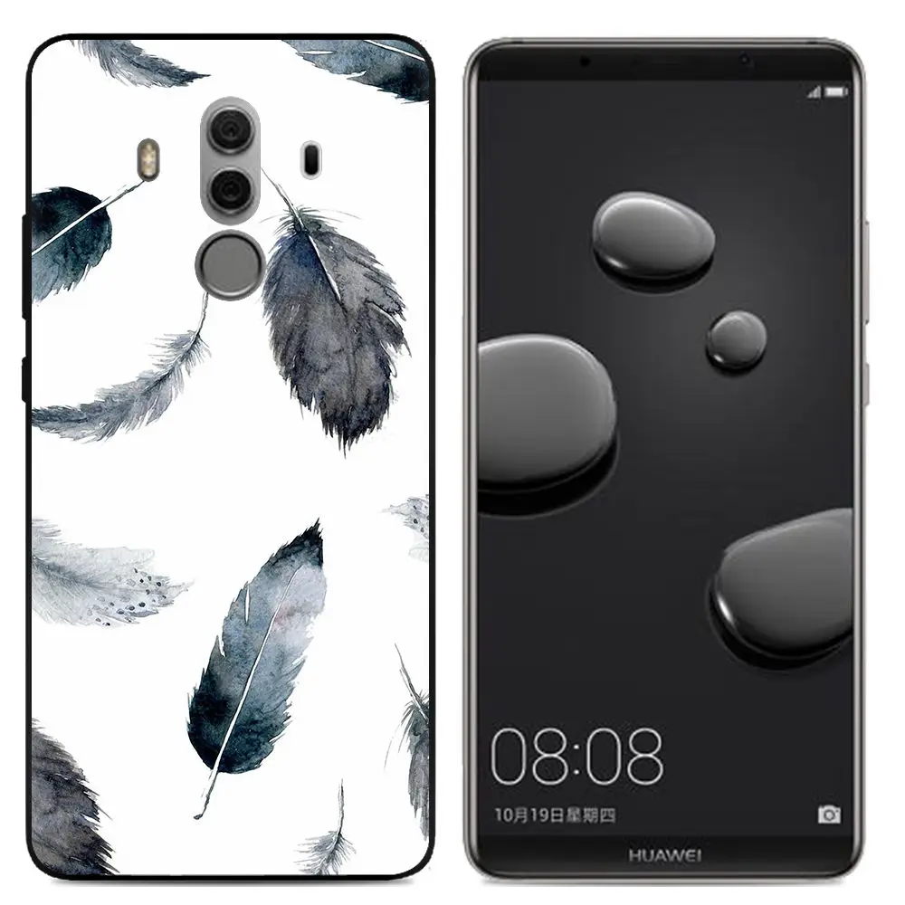 YIKS милый мультяшный чехол для телефона Huawei Mate10 Чехлы черный матовый fundas huawei Mate 10
