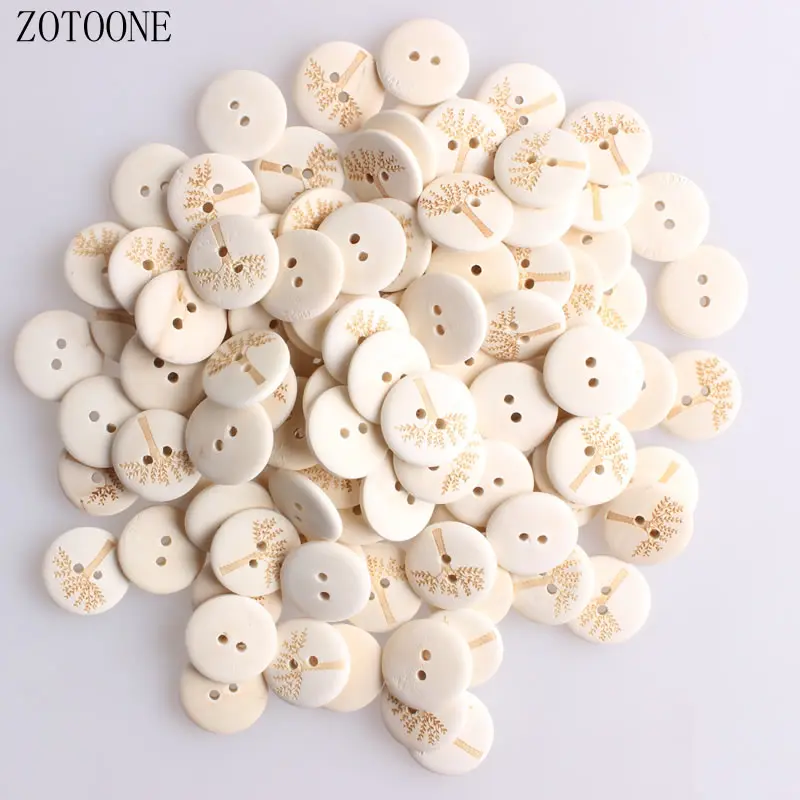 ZOTOONE 18 мм 50 100 шт Дерево Деревянные Кнопки красивый рисунок дерева декоративные 2