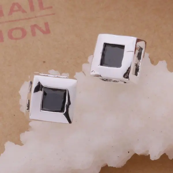 Серьги AE278 серебряного цвета модные ювелирные изделия яркий квадратный