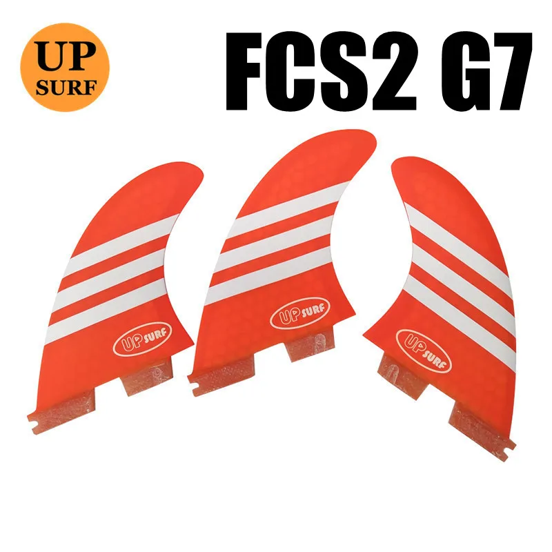 G7 orange Доски для серфинга плавники fcs 2 G3/G5/G7 доски для серфинга FCSII сотовый плавник Стекловолокна Плавники(доска для серфинга) набор из трех плавников - Цвет: G7 orange