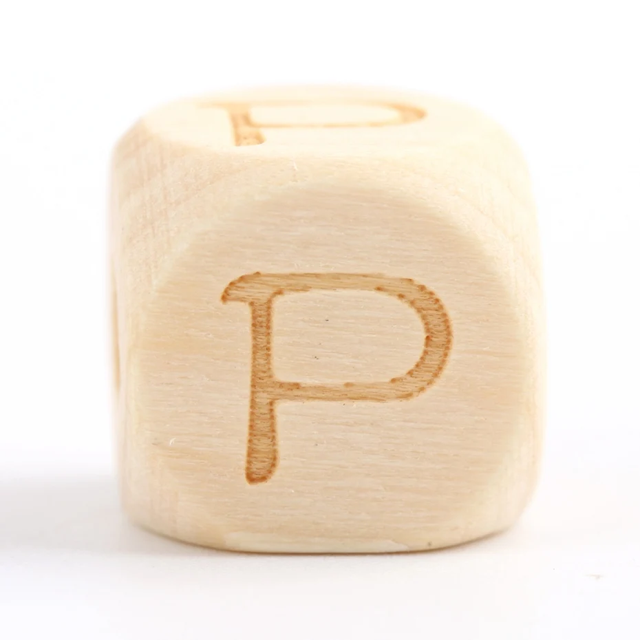 Letter P Mamihome деревянные английские буквы бусины 100 шт 12 мм DIY цепочка для прорезывания зубов пустышки цепи Bpa бесплатно грызуны деревянные пустые детские товары - Цвет: Letter P