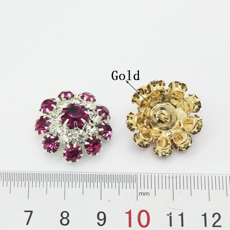 10 шт./lot22MM Металлическая пуговица со стразами Одежда шитье украшения аксессуары