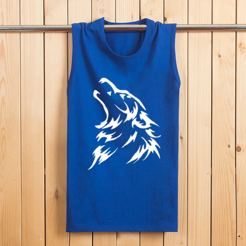 MFERLIER мужские майки для фитнеса размера плюс 5XL 6XL 8XL 7XL wolf дешевые свободные хлопковые топы без рукавов с мячом для баскетбола футболки Синие крутые