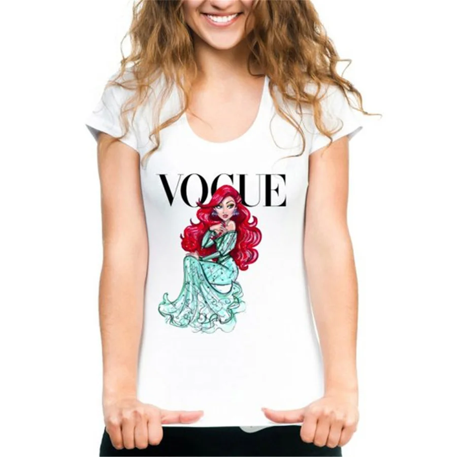 Женская футболка с принтом AULEAD VOGUE в стиле панк Повседневная коротким рукавом