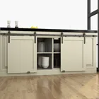 Мини-шкаф DIYHD 48 дюймов60 дюймов70 дюймов, деревянный, двойной, оборудование для раздвижной двери сарая дюйма, для подвешивания 2 дверей (без шкафа)