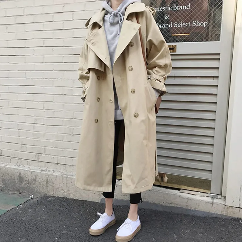 2019 весна осень ветровка Женская Ретро тонкая хаки с длинным рукавом Топ Галстук