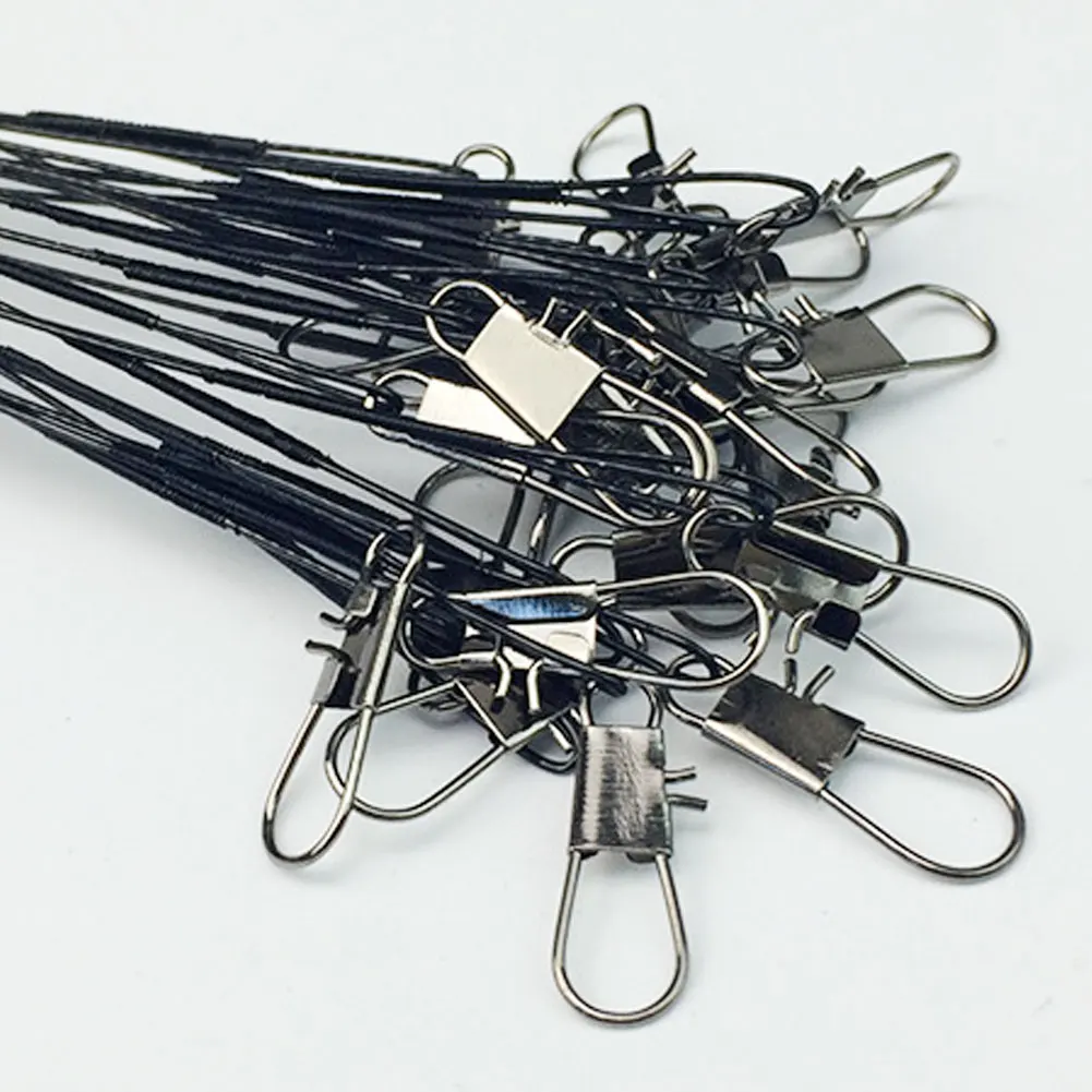 10 шт./лот рыболовная проволока противоукусающая стальная лидер с поворотным