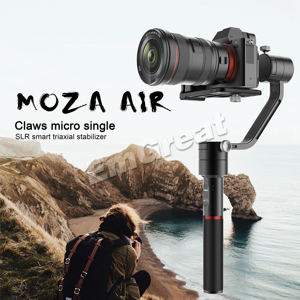 3 осевой ручной шарнирный стабилизатор MOZA Air с двойной ручкой неограниченное