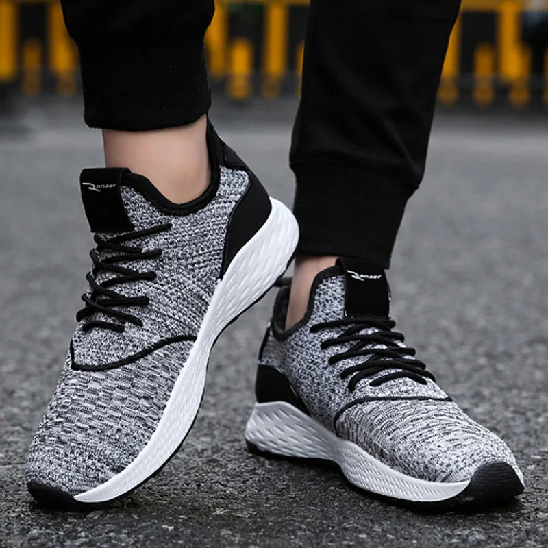 Мужская обувь удобные кроссовки на шнуровке мужская повседневная дышащая для