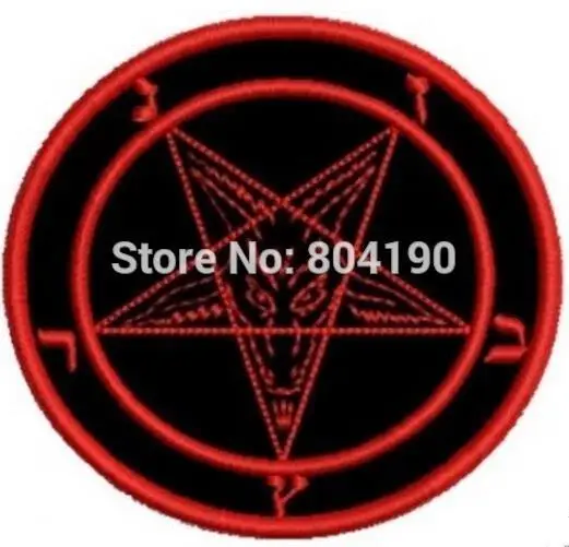 Вышитая нашивка BAPHOMET красная сатановая 666 пентаграмма дьявол Веном железная