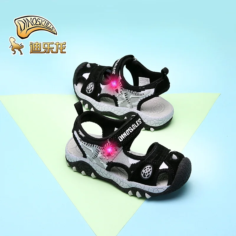 DINOSKULLS летняя детская спортивная обувь сандалии с динозавром для мальчиков