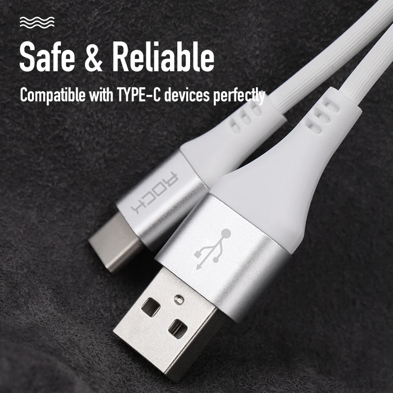 ROCK USB 3A type C телефонный кабель для Xiaomi huawei mate 20 Pro samsung Galaxy QC3.0 быстрой зарядки USB-C |