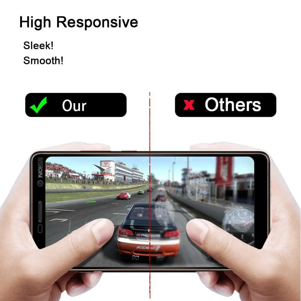 9H полное покрытие клея для Nokia 3 5 8 7 plus 6 2018 закаленное стекло X5 X6 X7 2 1 защита