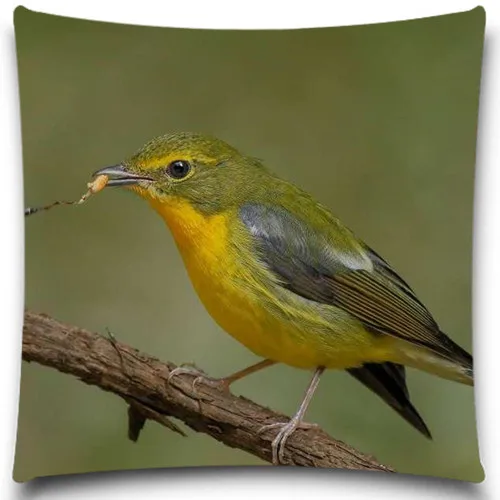 Квадратная цветная подушка для птиц 18*18 5 размер милый желтый Воробей наволочка