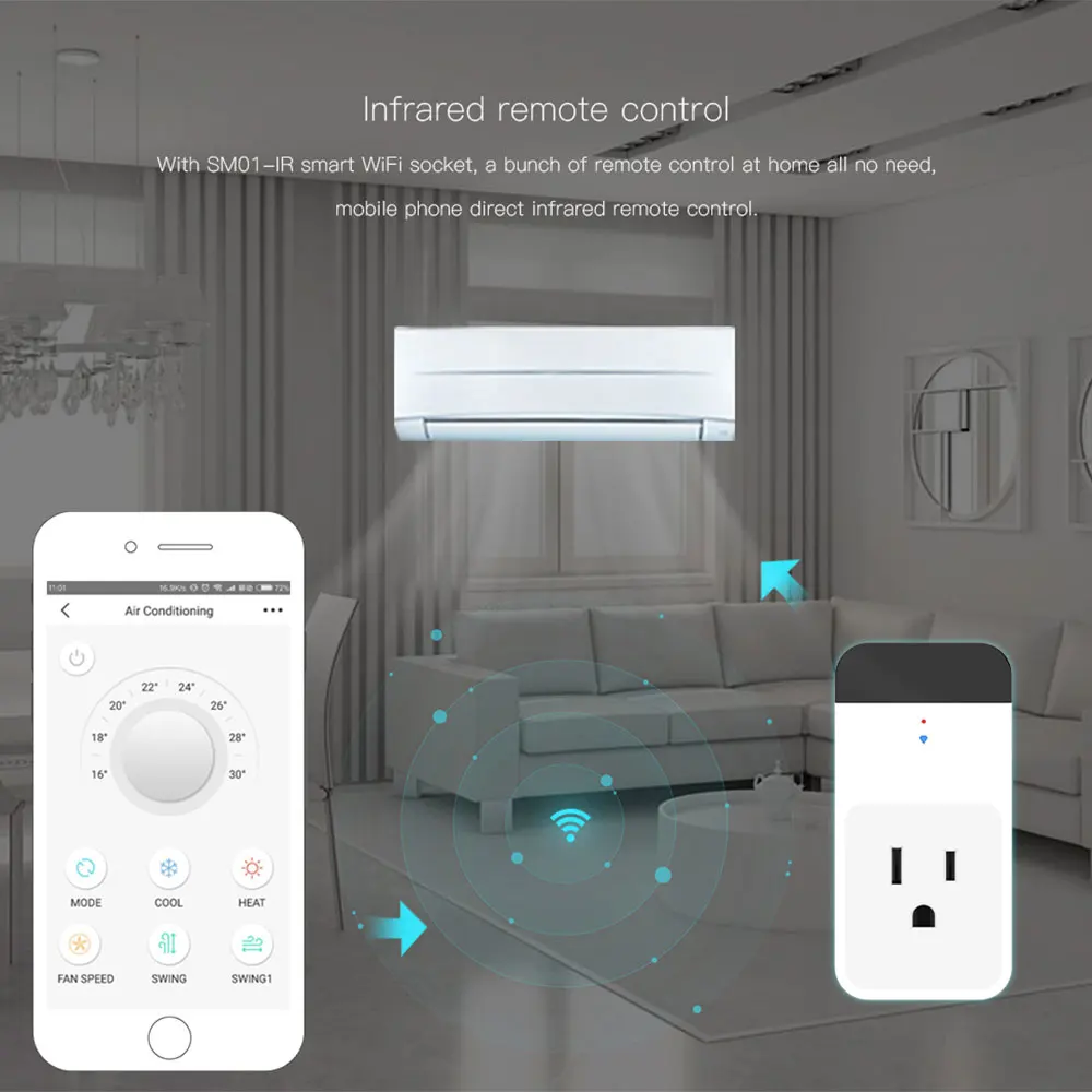 Умный Wifi контроллер розетка переключатель работает с Echo Google Assistant ИК пульт