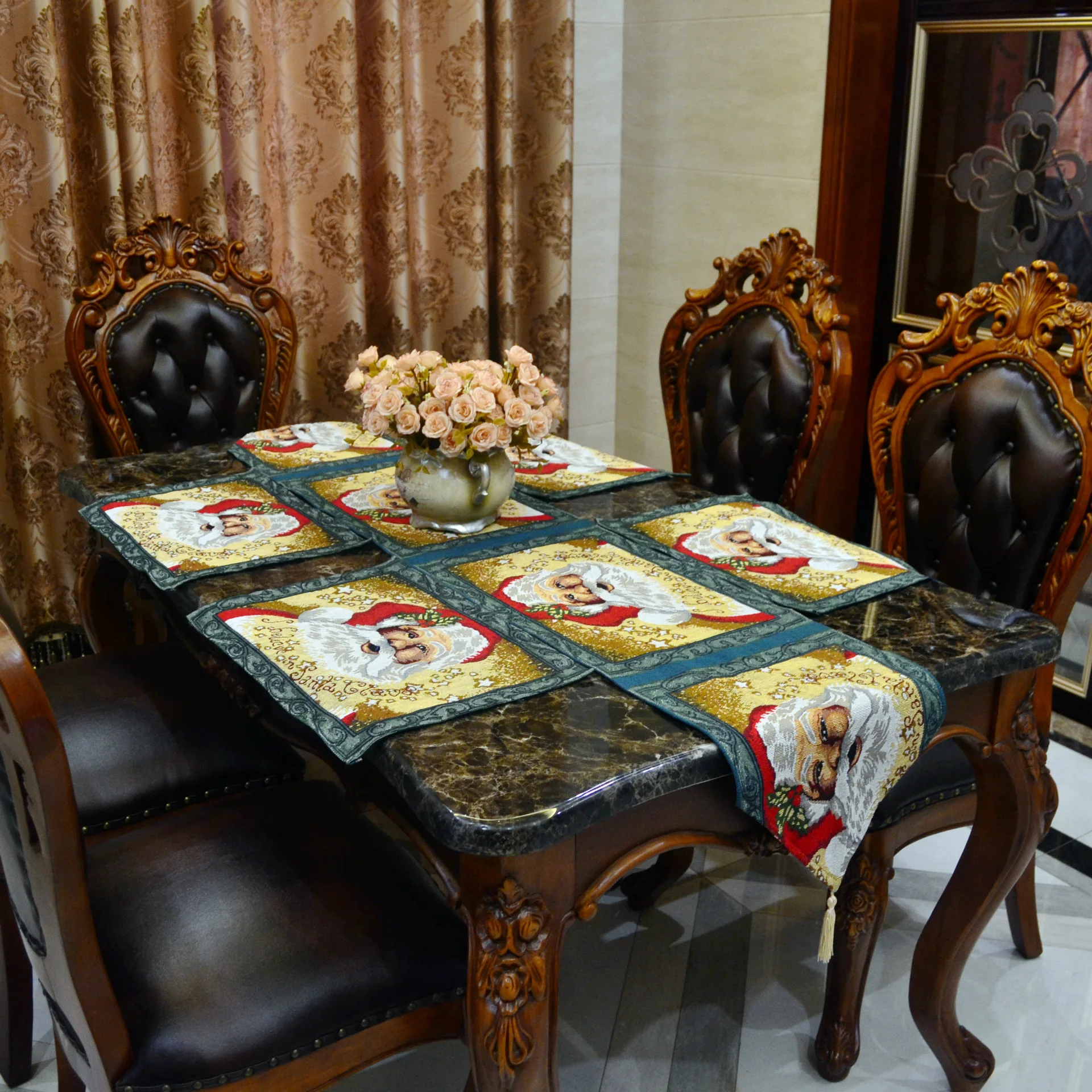 Высококачественная скатерть из полиэстера и хлопка в рождественском стиле|design