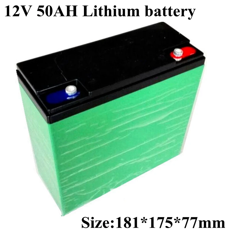 

Waterproof 12v 50ah Lithium Ion Battery 12v 50ah Li Ion Batteria BMS 3S for LED Light Searchlight Inverter Xenon + 5A Charger