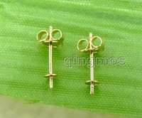 qingmos 1 pair 2 pieces 0 412mm 14k solid yellow gold earring finding back stud for jewelry making diy earrings gp189