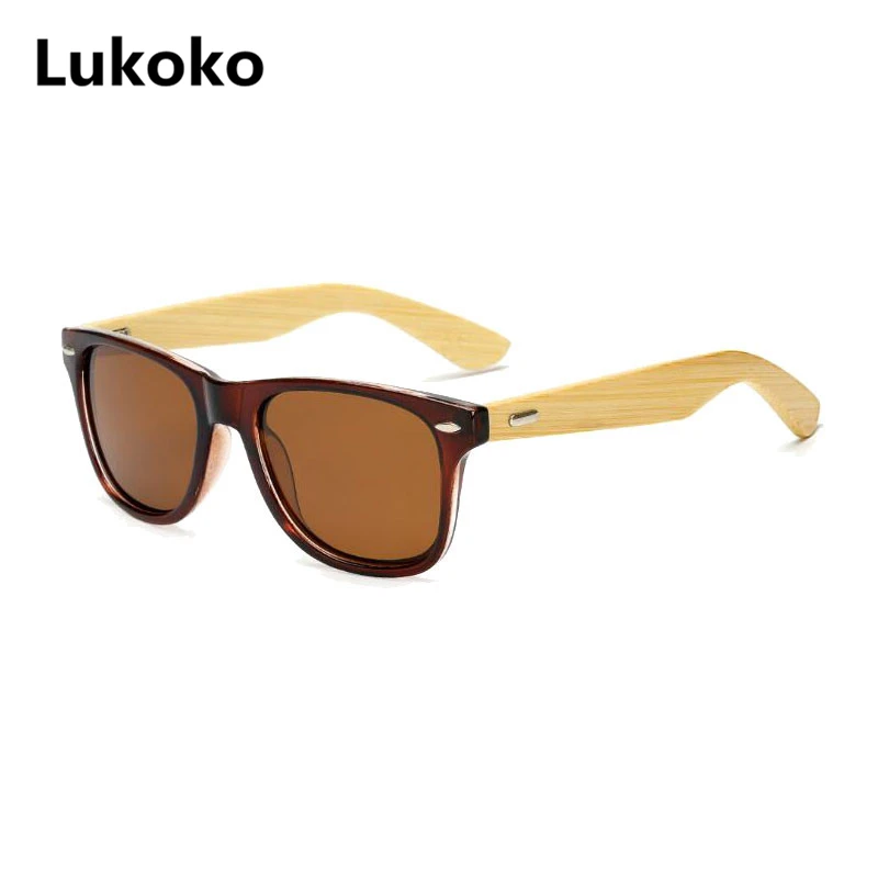 QUEENBOOS настоящие бамбуковые солнцезащитные очки мужские Поляризованные женские