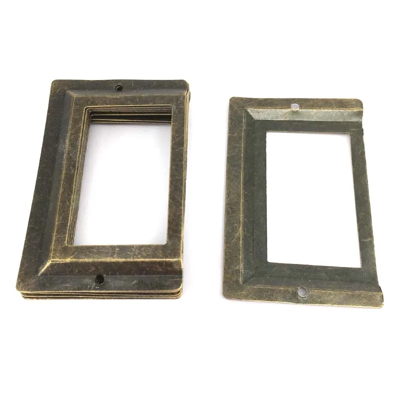 10PCS Antique Bronze Label Pull Frame File Name Card Holder For Furniture Cabinet Drawer Box Case Bin 80x51mm