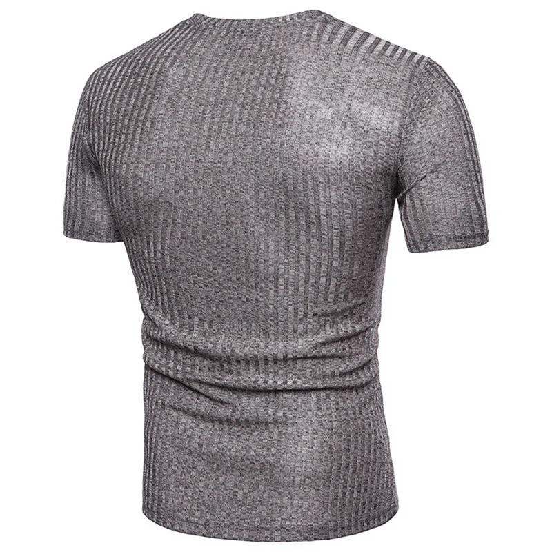 Мужская футболка LASPERAL обтягивающая с коротким рукавом и треугольным вырезом в