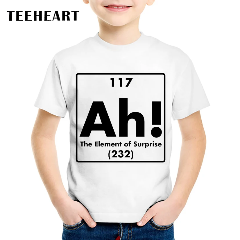 TEEHEART The Element of Surprise Printed T shirt Boys/girls's Happy T-Shirts 18M-10T Children Summer Casual Clothing TA573 | Детская