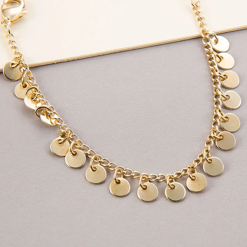 3 шт./компл. модные простые вафельные браслеты с кисточками из золотой цепи для