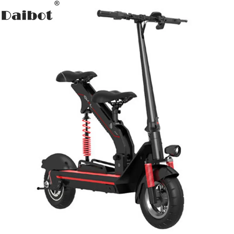 Портативный электрический самокат Daibot, два колеса, Электрический самокат, бесщеточный мотор, 350 Вт, 36 В, для взрослых и детей, самокат с двумя сиденьями