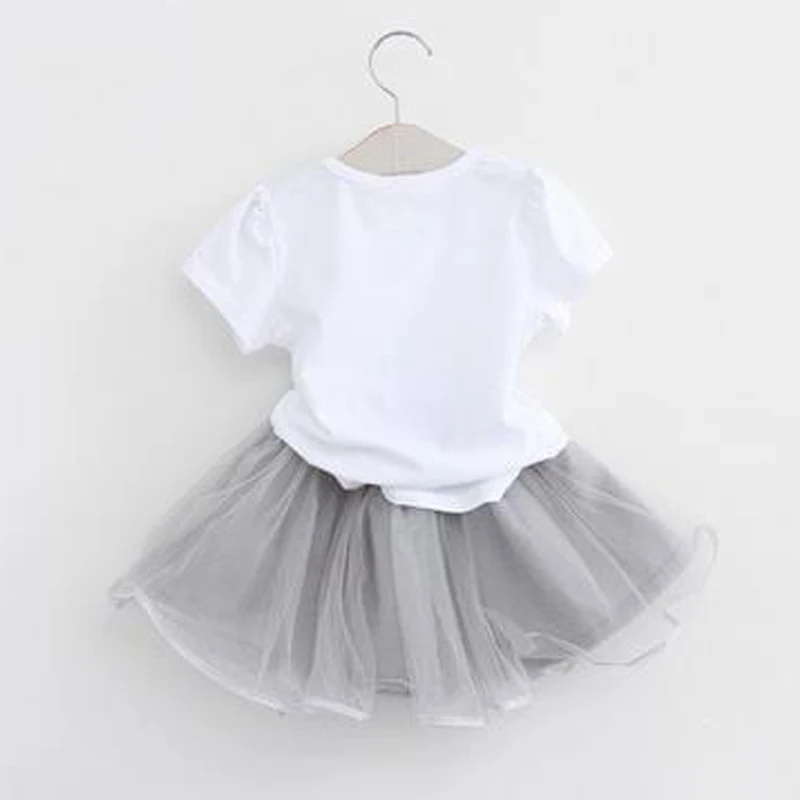 Летняя детская одежда спортивный костюм комплекты одежды для девочек футболка +