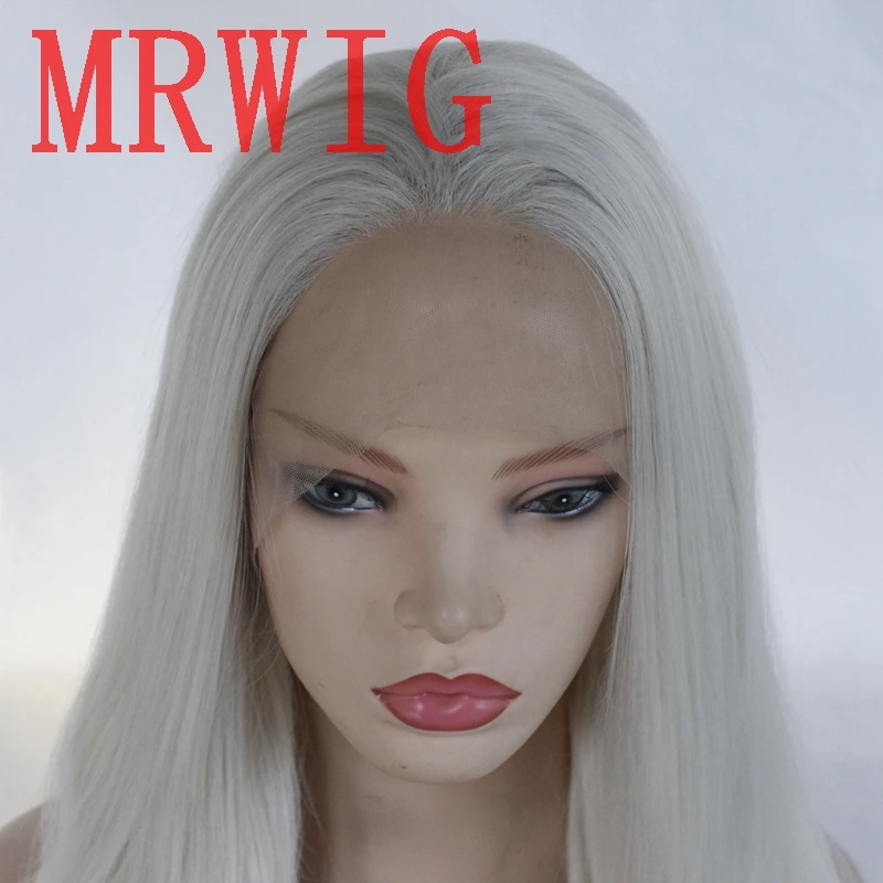 MRWIG#60 светлые волосы цвет длинные натуральные волнистые синтетические передние парики Косплей Термостойкое волокно