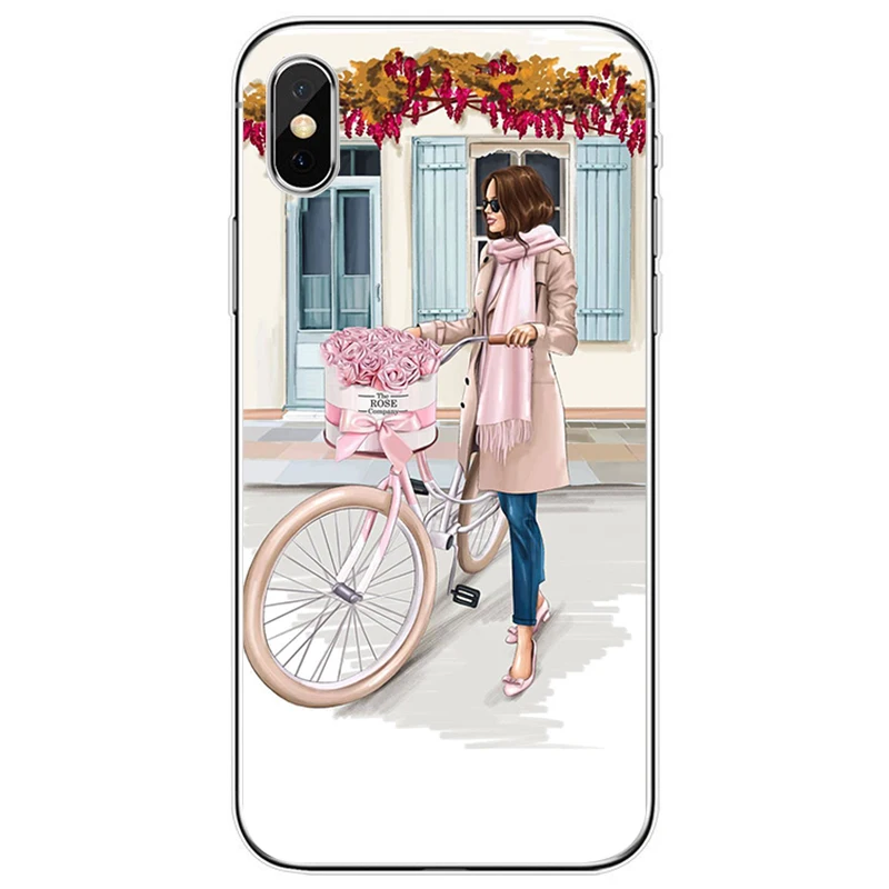 Для iPhone X XS XR MAX для 5 5C 5S SE 6 6S 7 8 plus Модный Стильный чехол девушки из Парижа Мягкий